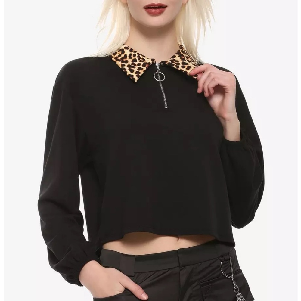 Cheetah Collared Long Sleeve